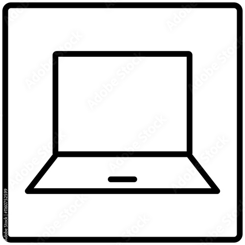 Laptop line icon style