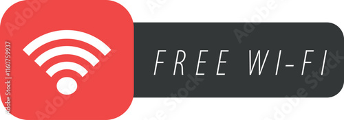Free wifi label banner sign or wireless signal icons symbol for internet access icon sticker buttons
