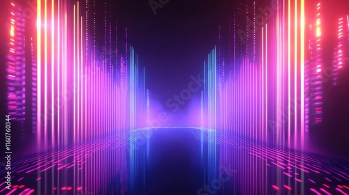 Wallpaper Mural Neon Cityscape: A futuristic cityscape bathed in vibrant neon light, where towering structures and shimmering lines converge in an ethereal dreamscape. The futuristic aesthetic. Torontodigital.ca