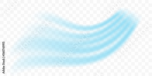 Cold flow from the air conditioner. Snowy frosty whirlwind. Realistic 3d vector isolated on transparent background