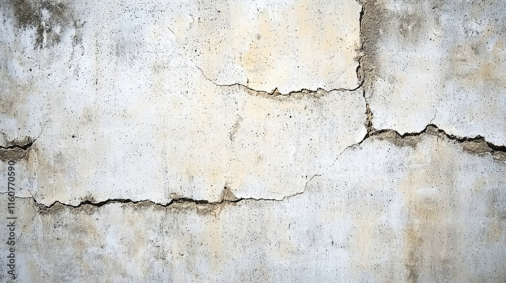 Fototapeta premium Cracked concrete wall with peeling paint and texture for background or wallpaper design.