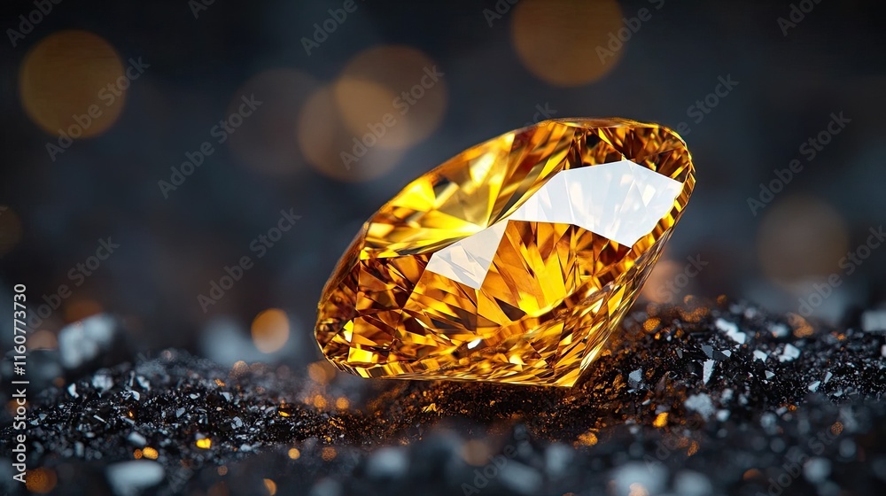A sparkling yellow diamond, highlighting its brilliance. A sparkling yellow diamond, highlighting its brilliance.