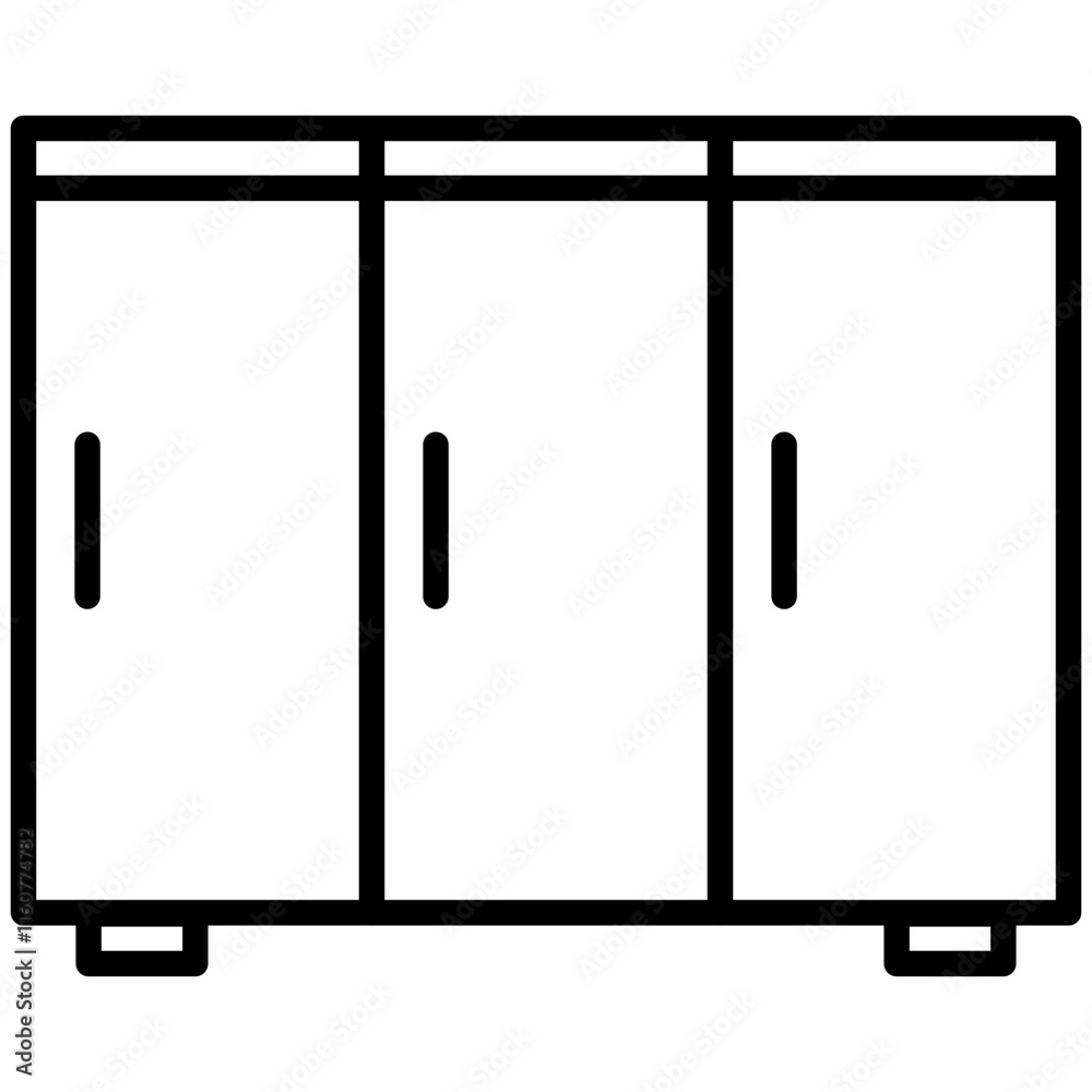 Lockers line icon style