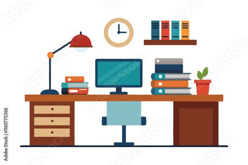 Set of furniture icons for office and home interior design vector illustration 