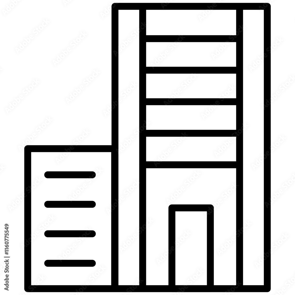 Office Building line icon style Office Building line icon style