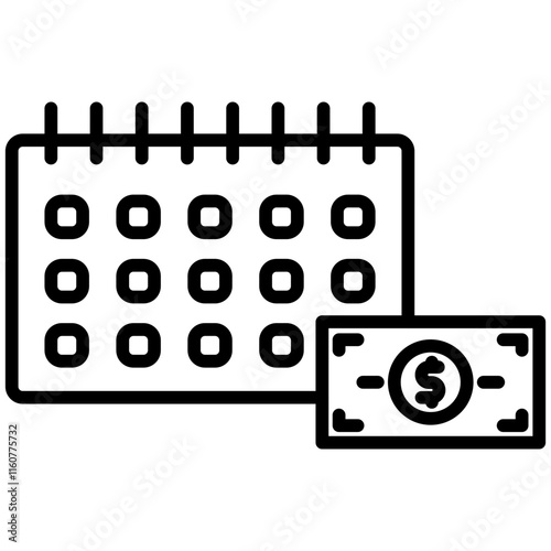Payment Day line icon style