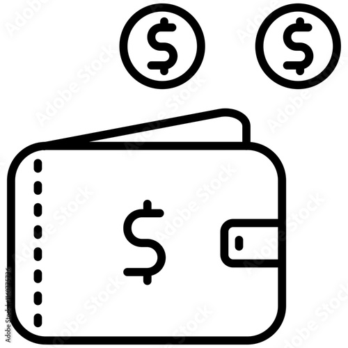 Expenses line icon style