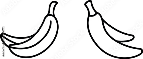 "Banana Doodle Vector Line Icon Set – Fun and Fruit Symbols"