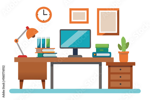 Set of furniture icons for office and home interior design vector illustration 