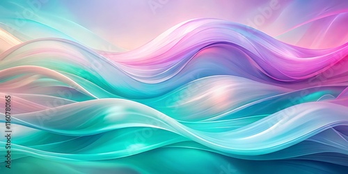 Pastel Waveforms: Abstract Organic Art, Medium Shot, Fluid Curves, Soft Hues