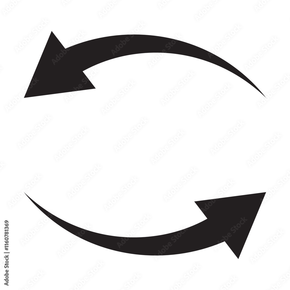 Vector set curved arrows on white background Vector set curved arrows on white background