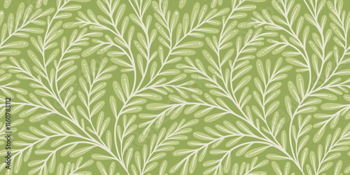 Leaf climbing vines vector repeat pattern background natural green wallpaper illustration tile