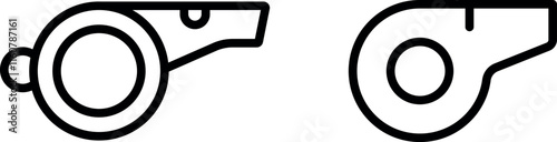 "Whistle Vector Line Icon – Sports and Alert Symbol"