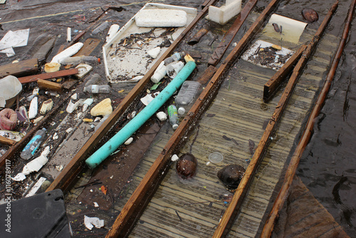 Trash and Debris in Bradenton Florida after Hurricane Milton photo