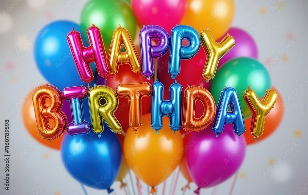 Happy birthday party balloons hat with candle cake gift with celebration happy birthday wish Happy birthday party balloons hat with candle cake gift with celebration happy birthday wish