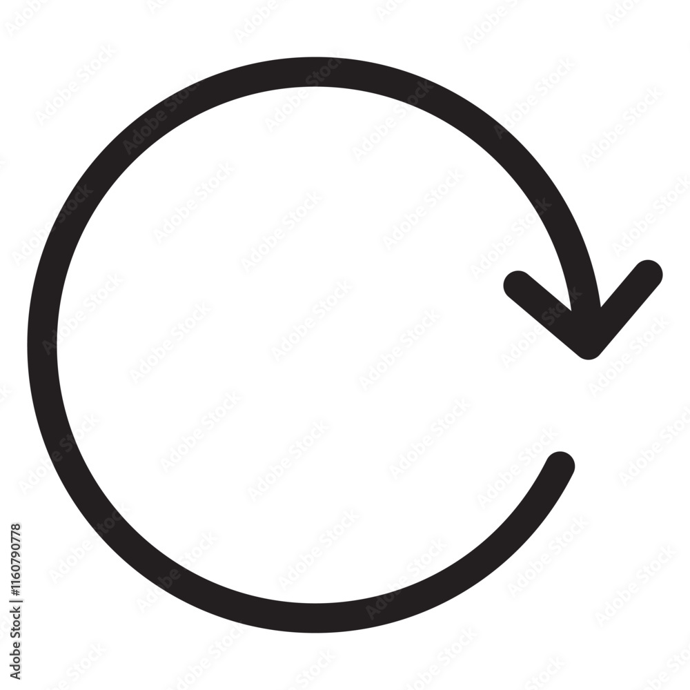 Circle arrow icon on white background Circle arrow icon on white background