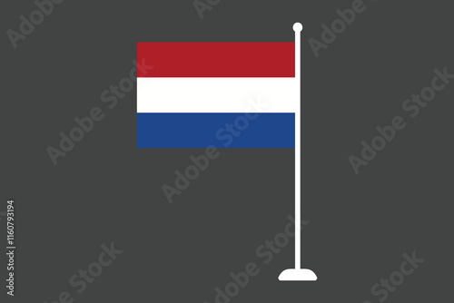 Netherlands flag, The flag of Netherlands, Flag of Netherlands national country symbol illustration Vector, Rectangle Netherlands flag illustration, Flat vector illustration
