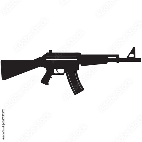Rifle silhouette vector illustration weapon gun silhouette 