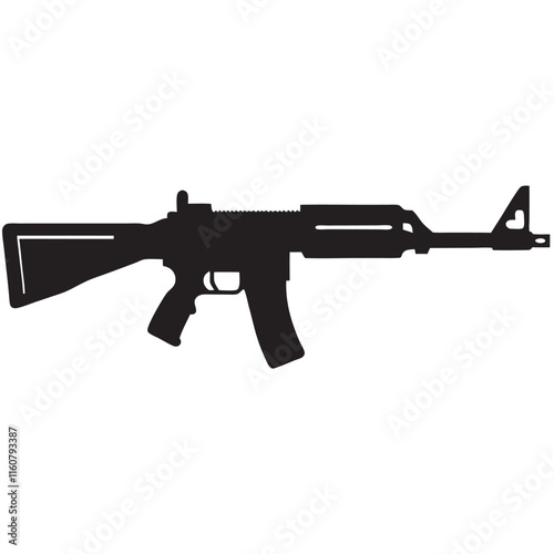 Rifle silhouette vector illustration weapon gun silhouette 