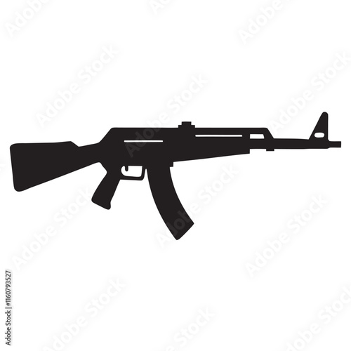 Rifle silhouette vector illustration weapon gun silhouette 