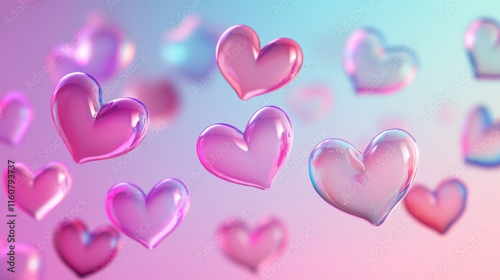 A vibrant display of floating, translucent hearts in shades of pink, creating a romantic and whimsical atmosphere. A vibrant display of floating, translucent hearts in shades of pink, creating a romantic and whimsical atmosphere.