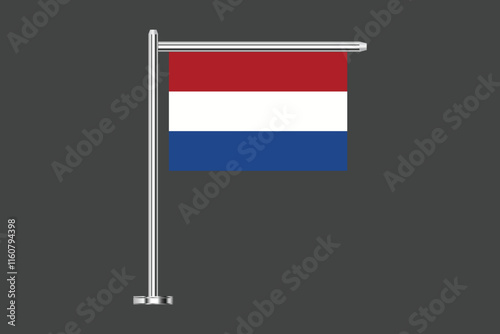 Netherlands flag, The flag of Netherlands, Flag of Netherlands national country symbol illustration Vector, Rectangle Netherlands flag illustration, Flat vector illustration
