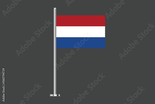 Netherlands flag, The flag of Netherlands, Flag of Netherlands national country symbol illustration Vector, Rectangle Netherlands flag illustration, Flat vector illustration
