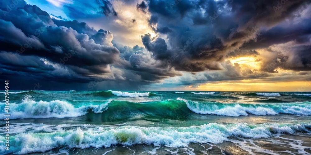 Stormy Sea, Dark Clouds, Eye-Level View: Dramatic Ocean Landscape Photography Stormy Sea, Dark Clouds, Eye-Level View: Dramatic Ocean Landscape Photography