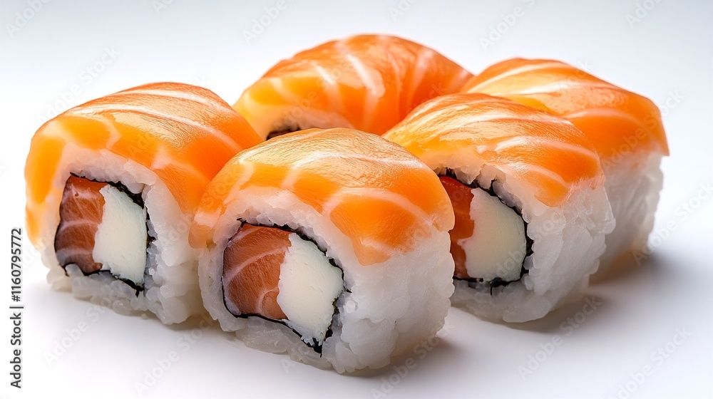 Sushi Rolls with Salmon and Cream Cheese. Sushi Rolls with Salmon and Cream Cheese.