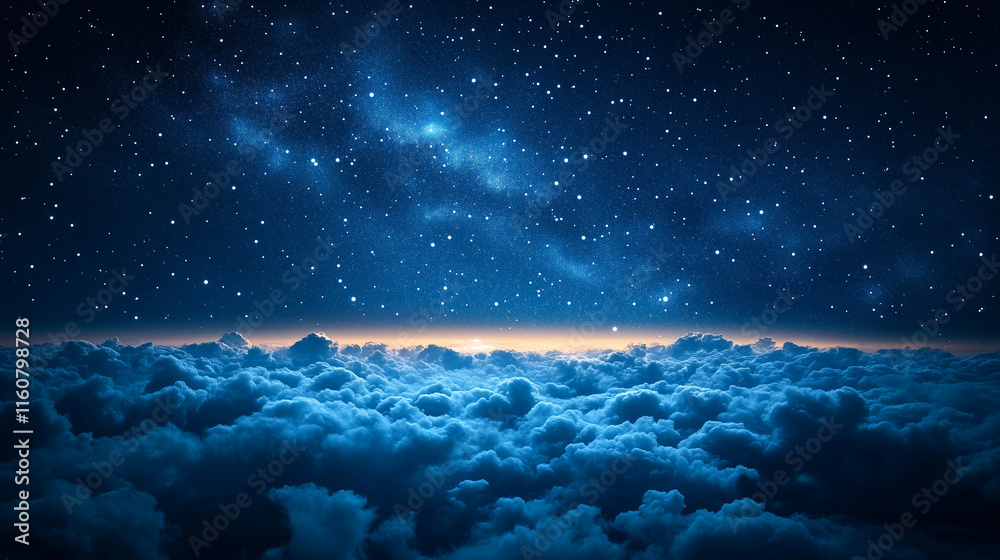Starry Cloudy Night Sky with Moonlight and Twinkling Stars for Cosmos and Dream Themes Starry Cloudy Night Sky with Moonlight and Twinkling Stars for Cosmos and Dream Themes