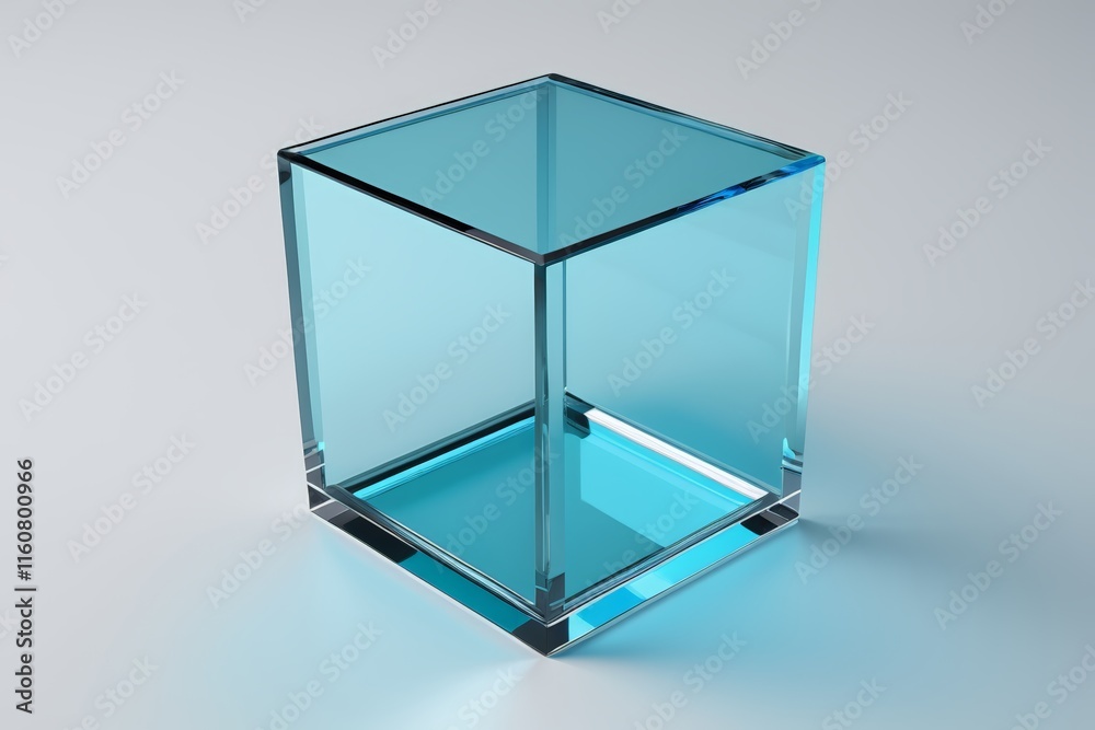 there is a glass cube with a blue light inside of it there is a glass cube with a blue light inside of it