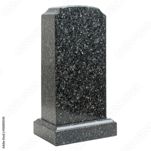 Black Granite Tombstone with Polished Surface and Classic Design