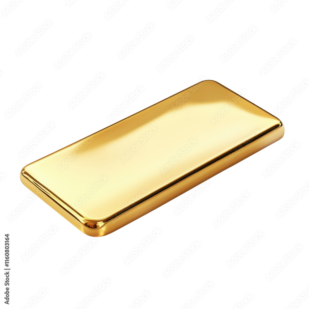 Shiny Gold Bar Isolated on White Background for Financial Themes Shiny Gold Bar Isolated on White Background for Financial Themes
