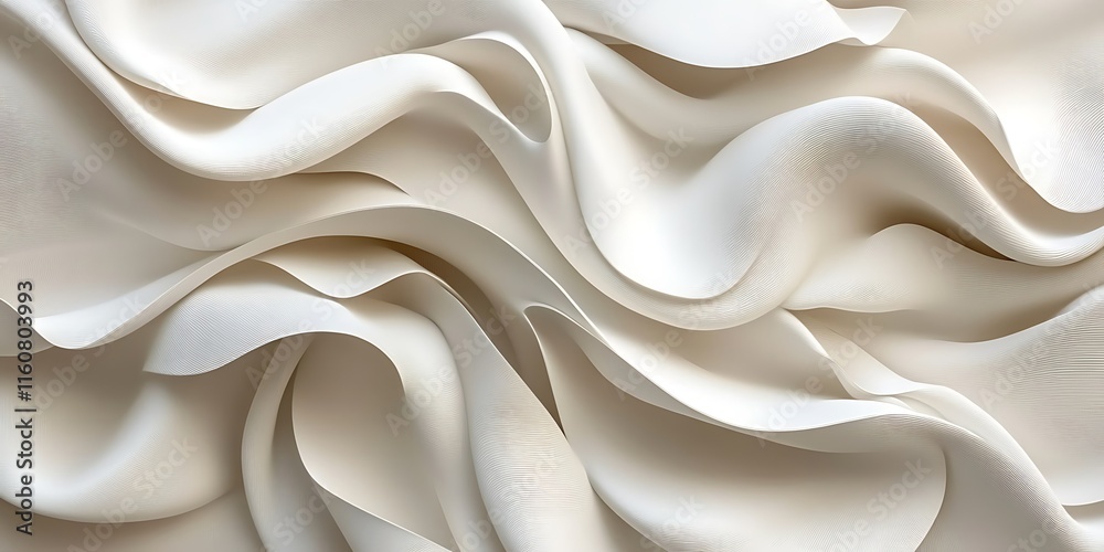 Fototapeta premium Abstract cream-colored wavy texture background.