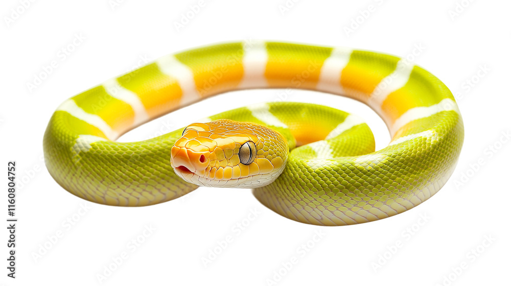 Obraz premium Snake full length standing sideways, white background