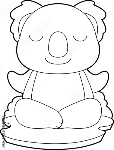 Koala Yoga Fitness Gymnastics Animal Vector Graphic Art Illustration photo