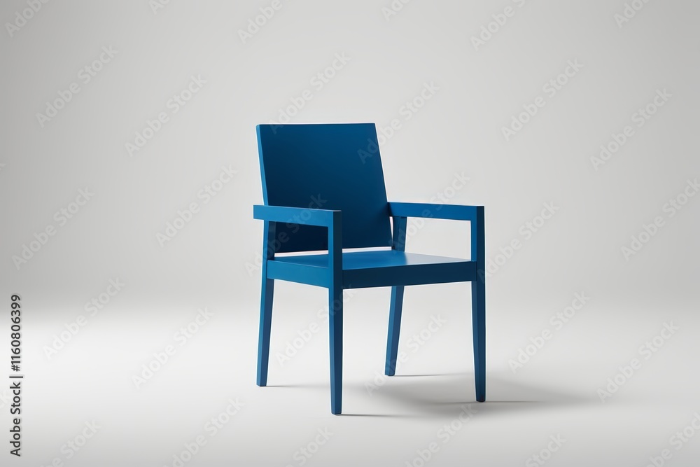 there is a blue chair that is sitting on a white surface there is a blue chair that is sitting on a white surface