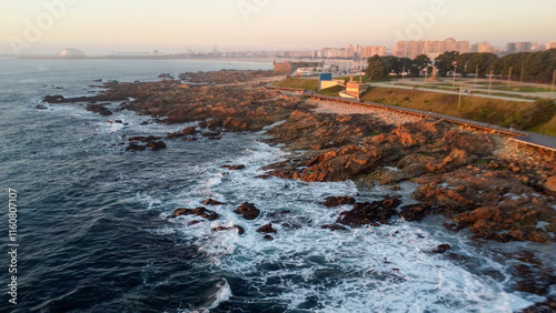Porto Matosinhos, rocha, mar oceano photo