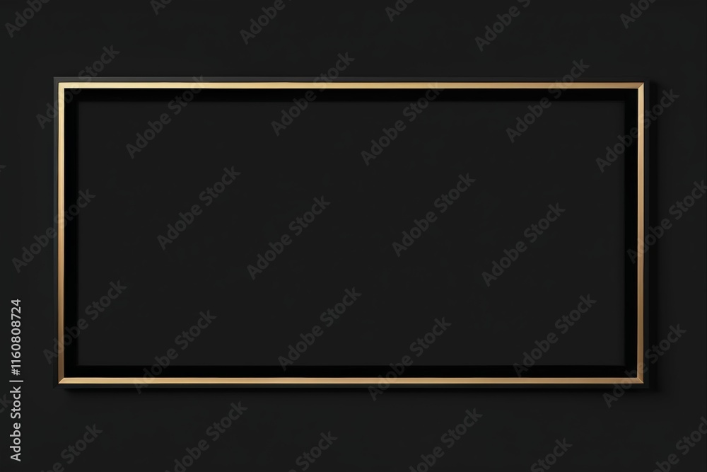 a black and gold frame on a black wall a black and gold frame on a black wall