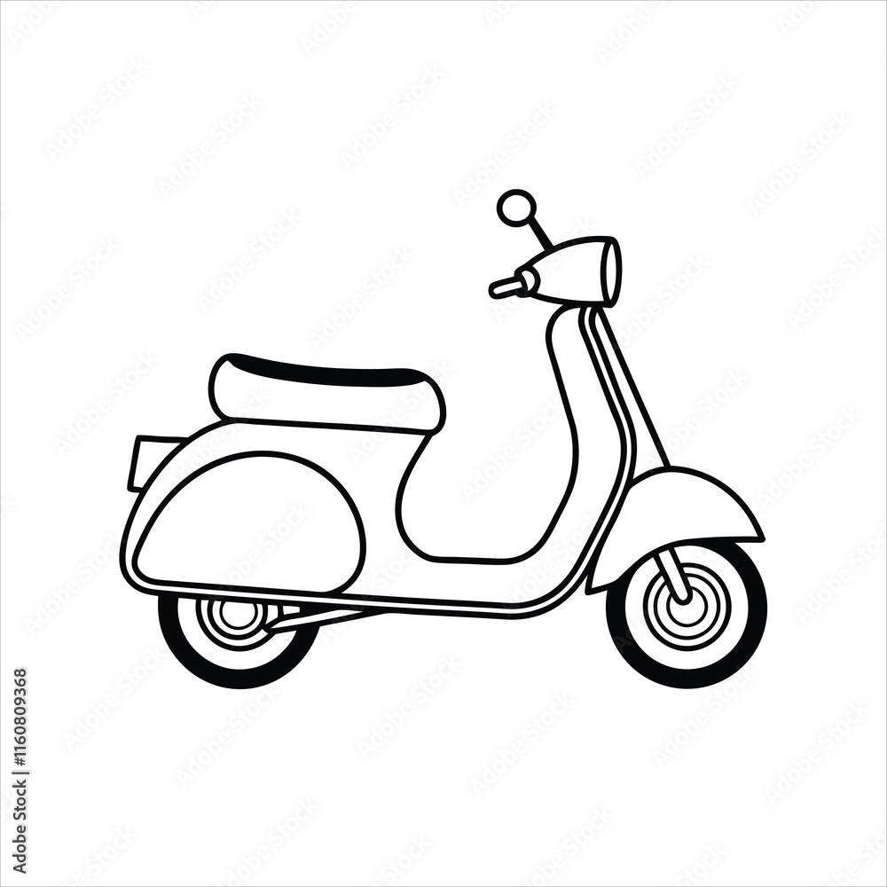 Scooter Icon Vector Illustration on White Background Scooter Icon Vector Illustration on White Background
