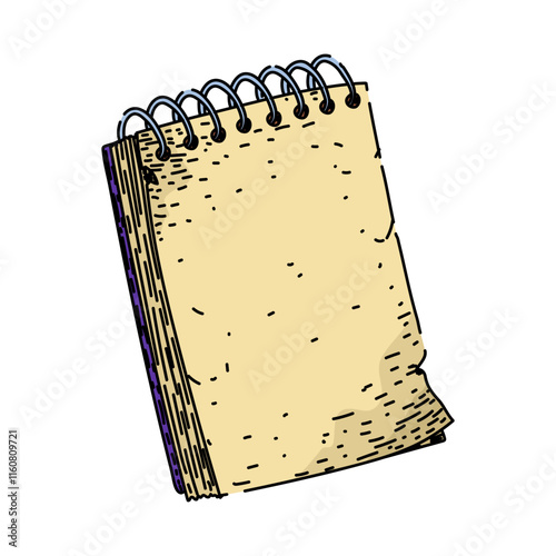 jot notepad hand drawn. memo list, organize save, document record jot notepad vector sketch. isolated color illustration