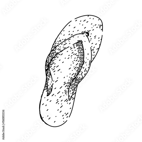 comfort flip flops hand drawn. slip on, pool vacation, style lightweight comfort flip flops vector sketch. isolated black illustration