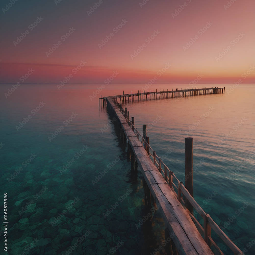 Obraz premium pier in the sunset