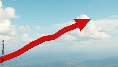 Wallpaper Mural Rising Red Arrow Symbolizing Growth and Success in a Bright Sky Torontodigital.ca