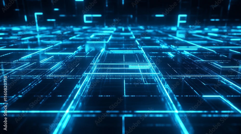 Dynamic Digital Network: Futuristic Glowing Lines and Geometric Structures Dynamic Digital Network: Futuristic Glowing Lines and Geometric Structures