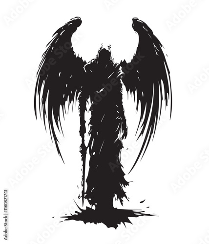 drawing_of_death_angels_one_color_logo_black_and white