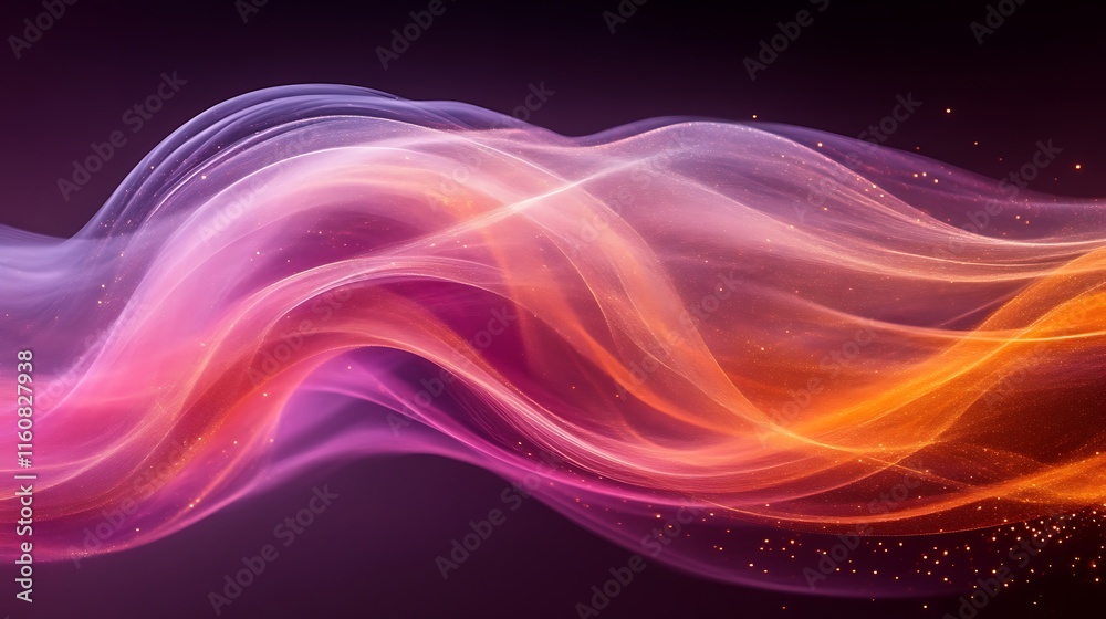 Abstract Wave Pattern with Glowing Particles and Vibrant Colors Abstract Wave Pattern with Glowing Particles and Vibrant Colors