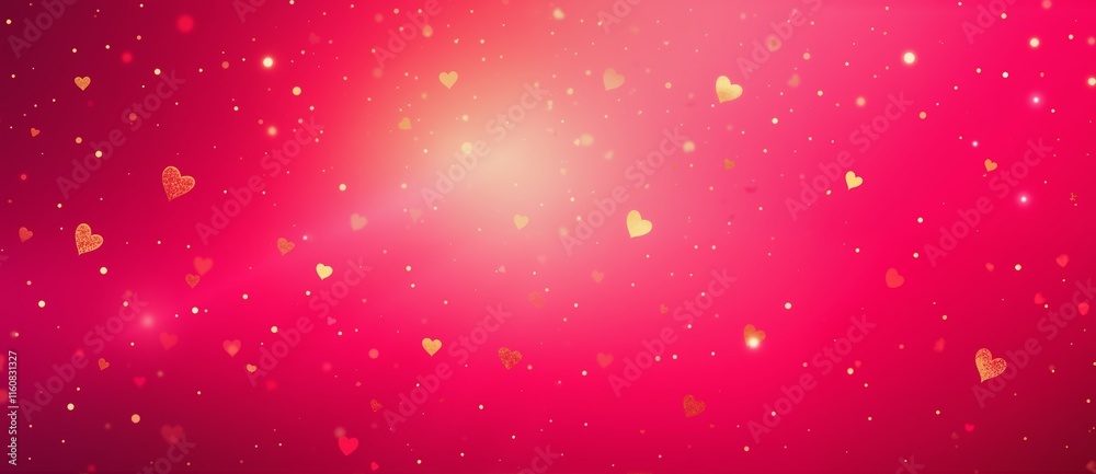 A heart is on a red surface with a lot of sparkles A heart is on a red surface with a lot of sparkles