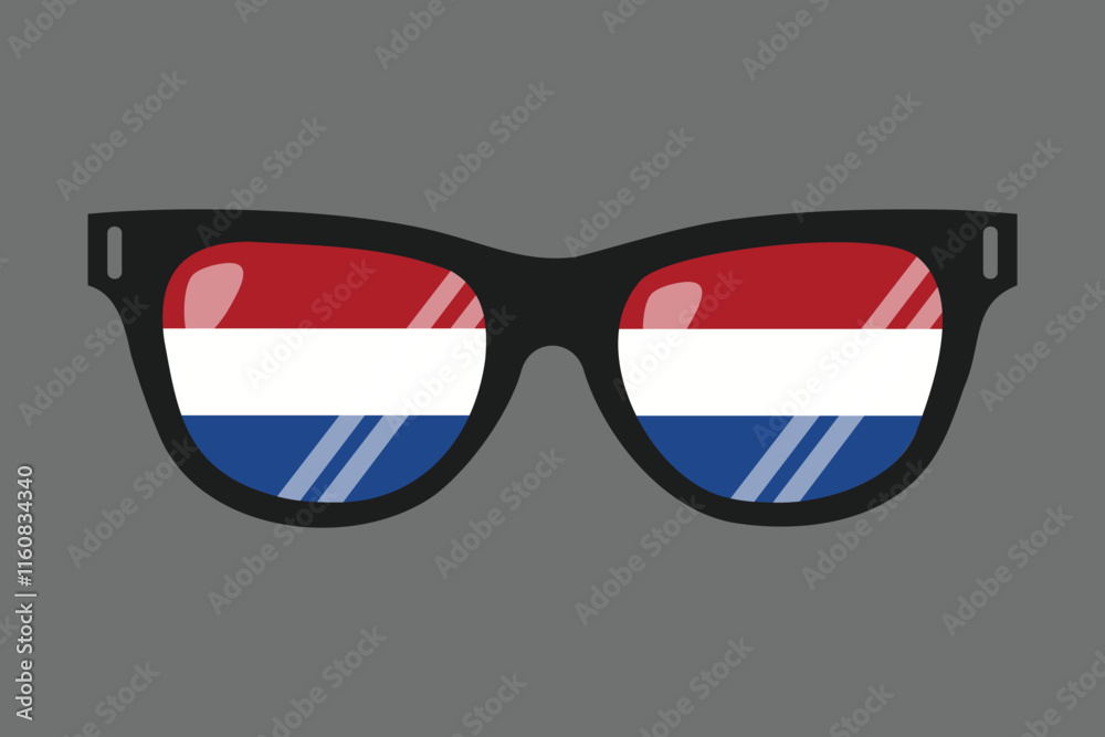 Sunglasses with Netherlands flag, Netherlands flag vector graphic, Netherlands country flag is a symbol of freedom, National Netherlands flag, vector illustration
