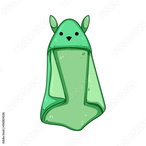 absorbent hooded baby towel cartoon. cotton bath, newborn cozy, warm plush absorbent hooded baby towel sign. isolated symbol vector illustration